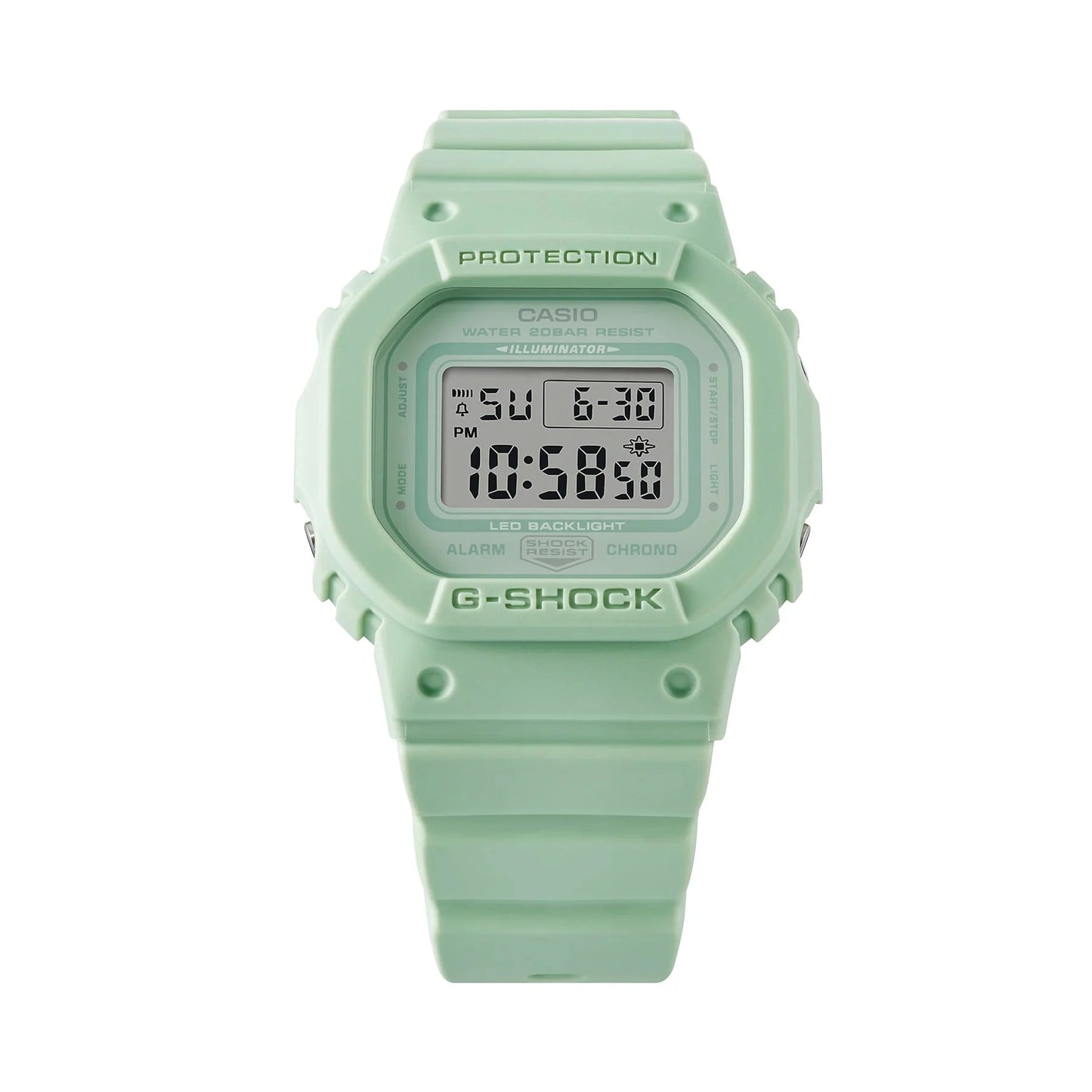 NLA - G SHOCK MID DIG BASIC CLR LED, GREEN S/WATCH - Mu Shop