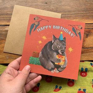 Occasion Card - Happy Birthday! Cute wombat illustration - Mu Shop