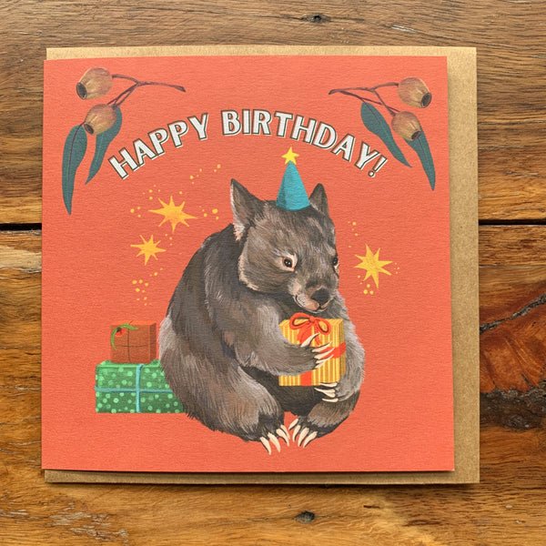 Occasion Card - Happy Birthday! Cute wombat illustration - Mu Shop