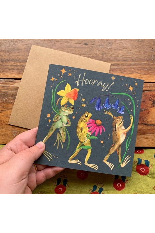 Occasion Card - Hooray! Cute frog illustration - Mu Shop