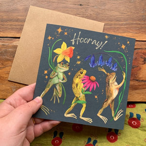 Occasion Card - Hooray! Cute frog illustration - Mu Shop