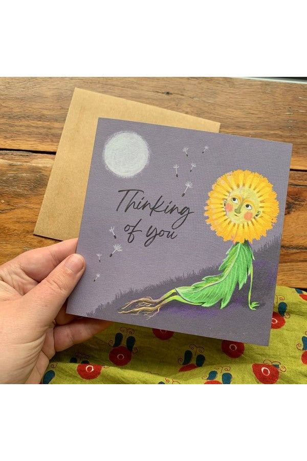 Occasion Card - Thinking of you. Cute flower illustration - Mu Shop