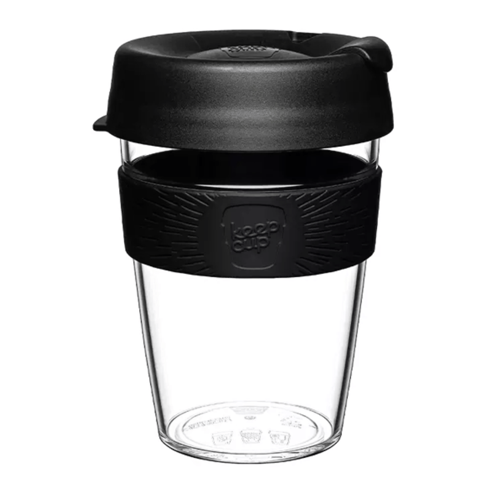 Original Clear - Black (M) 12oz Coffee Cup - Mu Shop