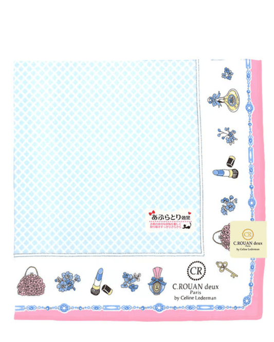 Paris Street Scene Handkerchief 43 × 43cm - Blue - Mu Shop