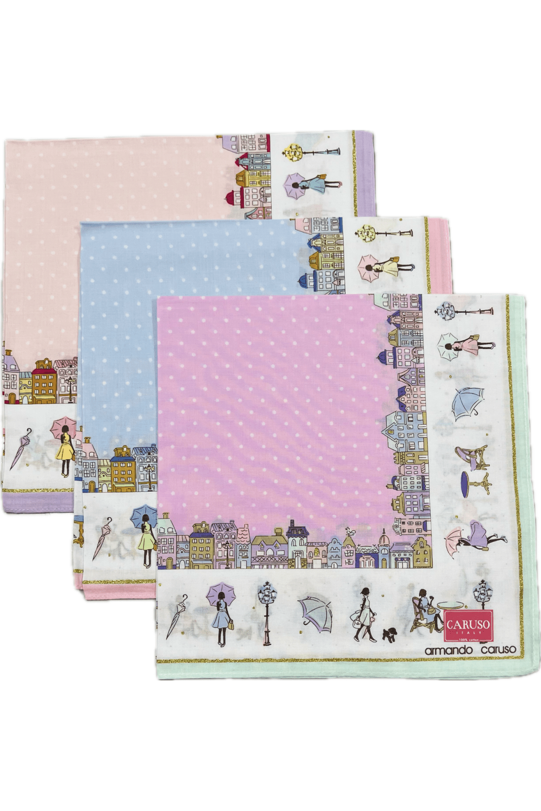 Paris Street Scene Handkerchief 43 × 43cm - Blue - Mu Shop