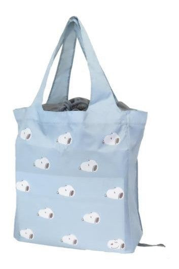 Peanuts Eco Shopping Bag & Bottom Plate - Snoopy / Light Blue - Mu Shop