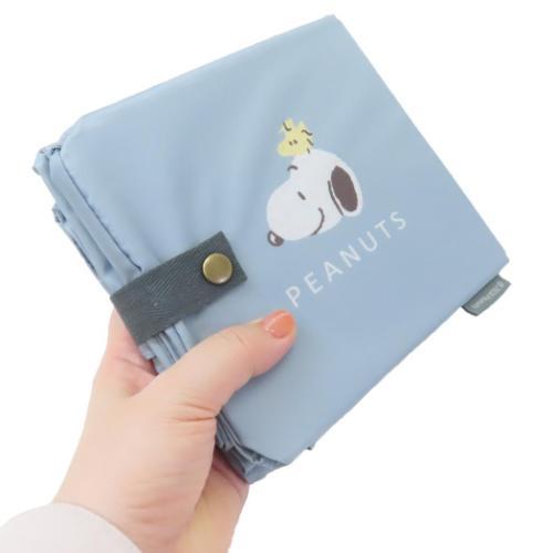 Peanuts Eco Shopping Bag & Bottom Plate - Snoopy / Light Blue - Mu Shop