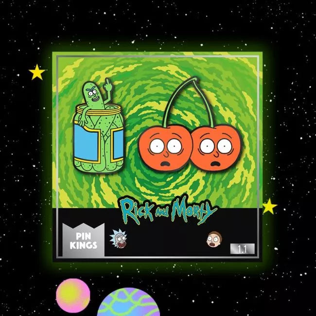 Rick and Morty Pickle Rick & Cherry Morty Enamel Pin Badge Set