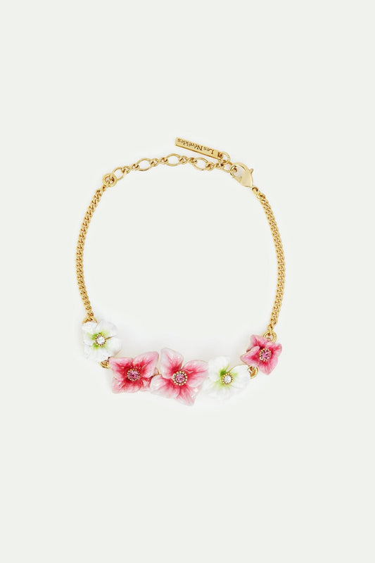 Pink And White Hydrangea Flowers Fine Bracelet