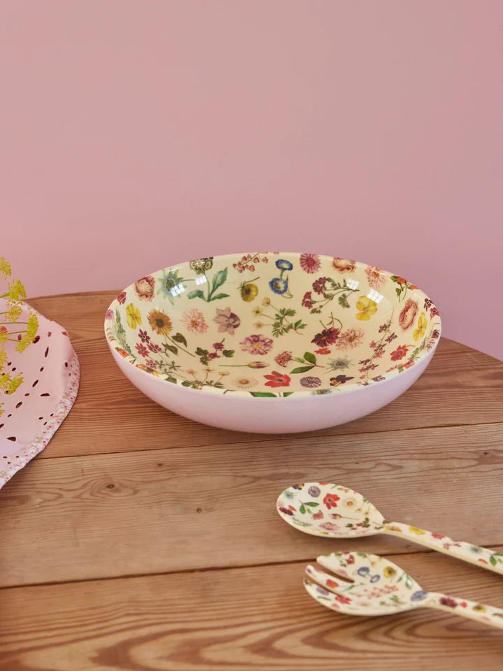 Pink - Flora's Dream Melamine Salad Bowl - Mu Shop