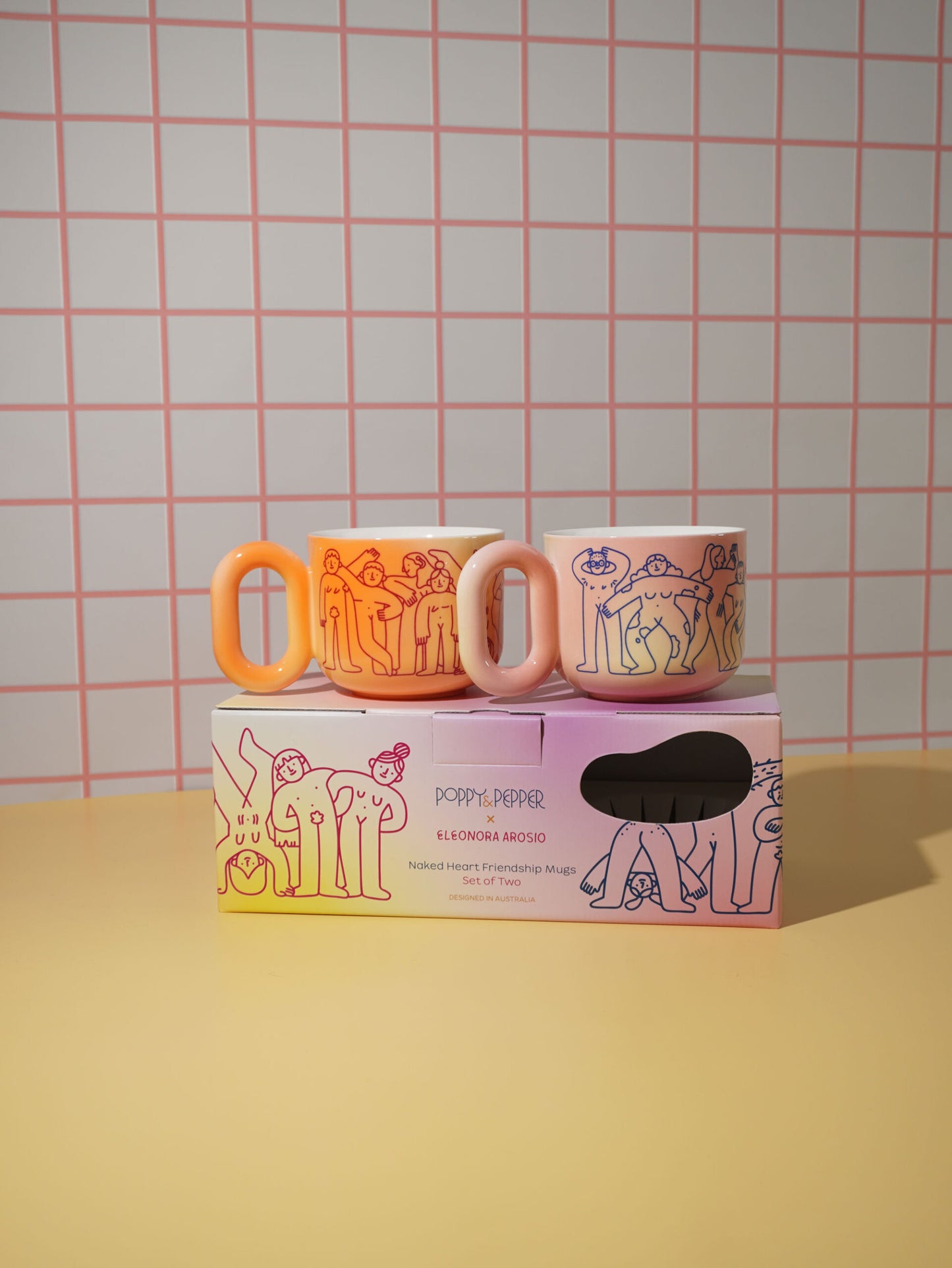 Naked Heart Friendship Mugs Set – Apple & Mango 500ml