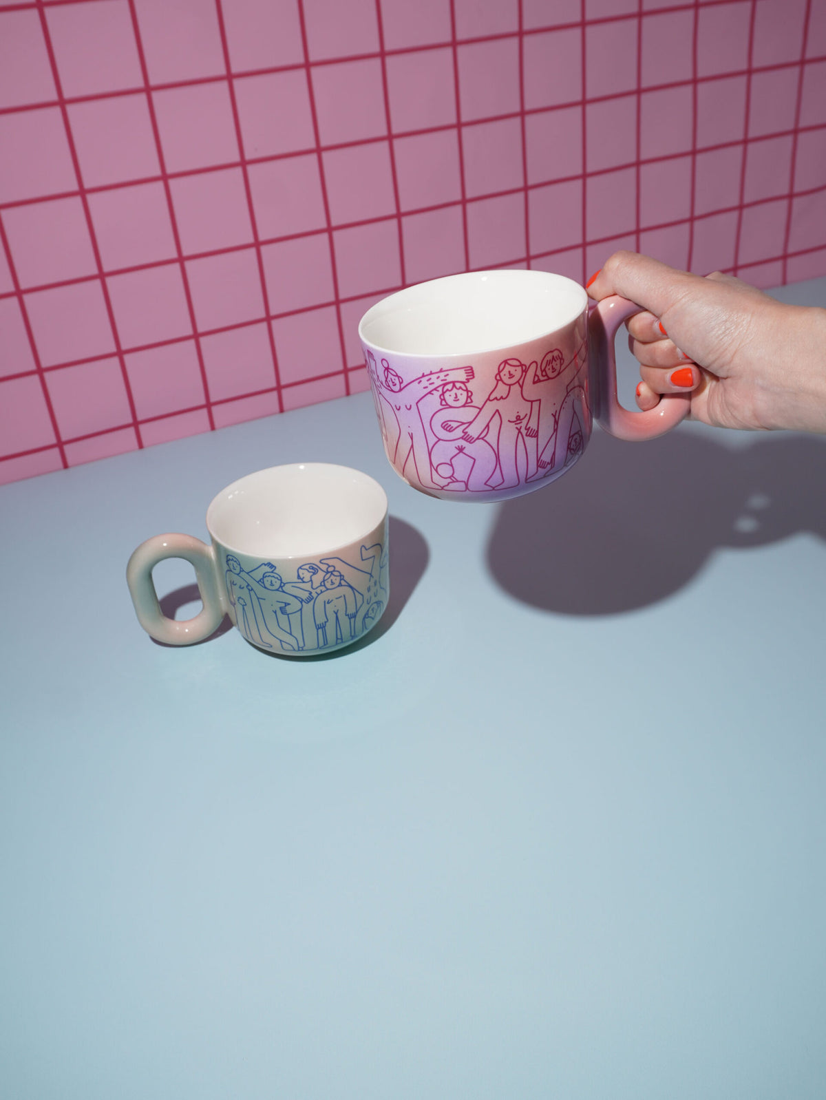 Naked Heart Friendship Mugs Set – Blueberry & Lychee 500ml