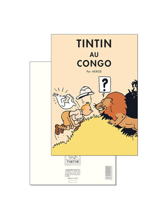 POSTCARD FR COVER #02 - Tintin Au Congo Colorized Version - Mu Shop