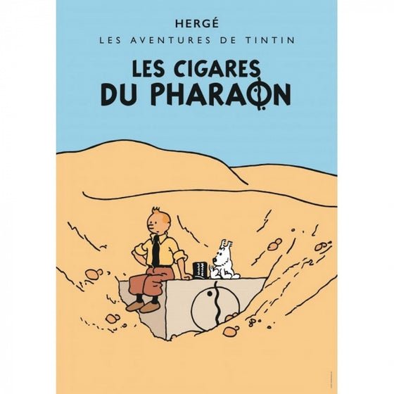 POSTER BOOK COVER - Les Cigares Du Pharaon (Colourised) - Mu Shop