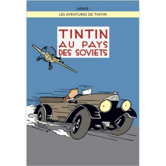 POSTER BOOK COVER - Tintin Au Pays Des Soviets (Colourised) - Mu Shop