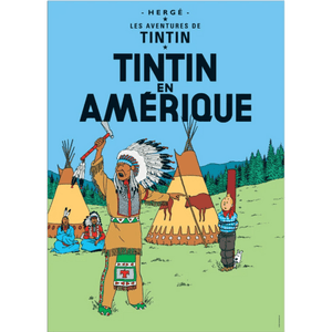 POSTER BOOK COVER - Tintin En Amerique - Mu Shop