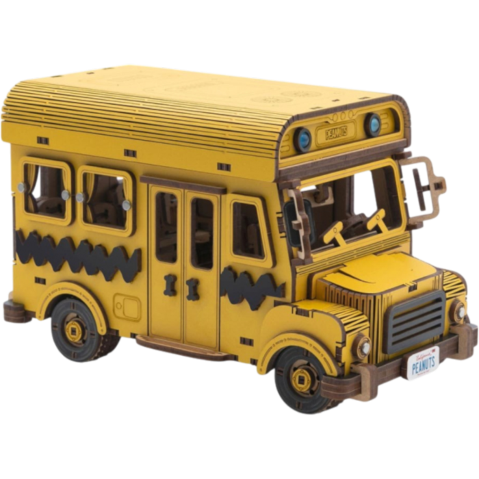 Snoopy School Bus Wooden Construction Set 16cm