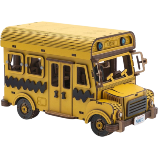 Snoopy School Bus Wooden Construction Set 16cm