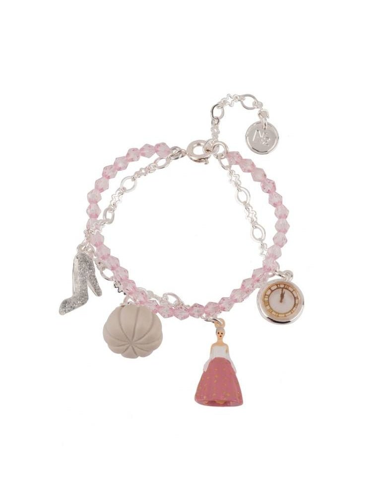 Pumpkin, Slipper and Watch, Pink Cinderella Bracelet - Mu Shop