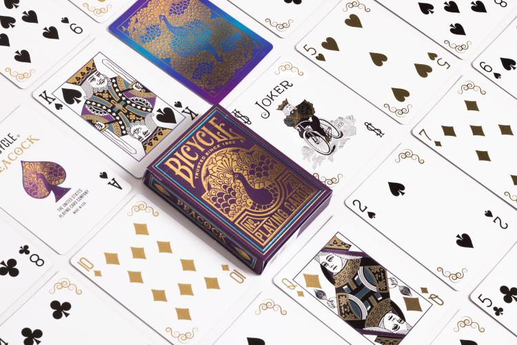 Purple Peacock Bicycle Playing Cards - Mu Shop