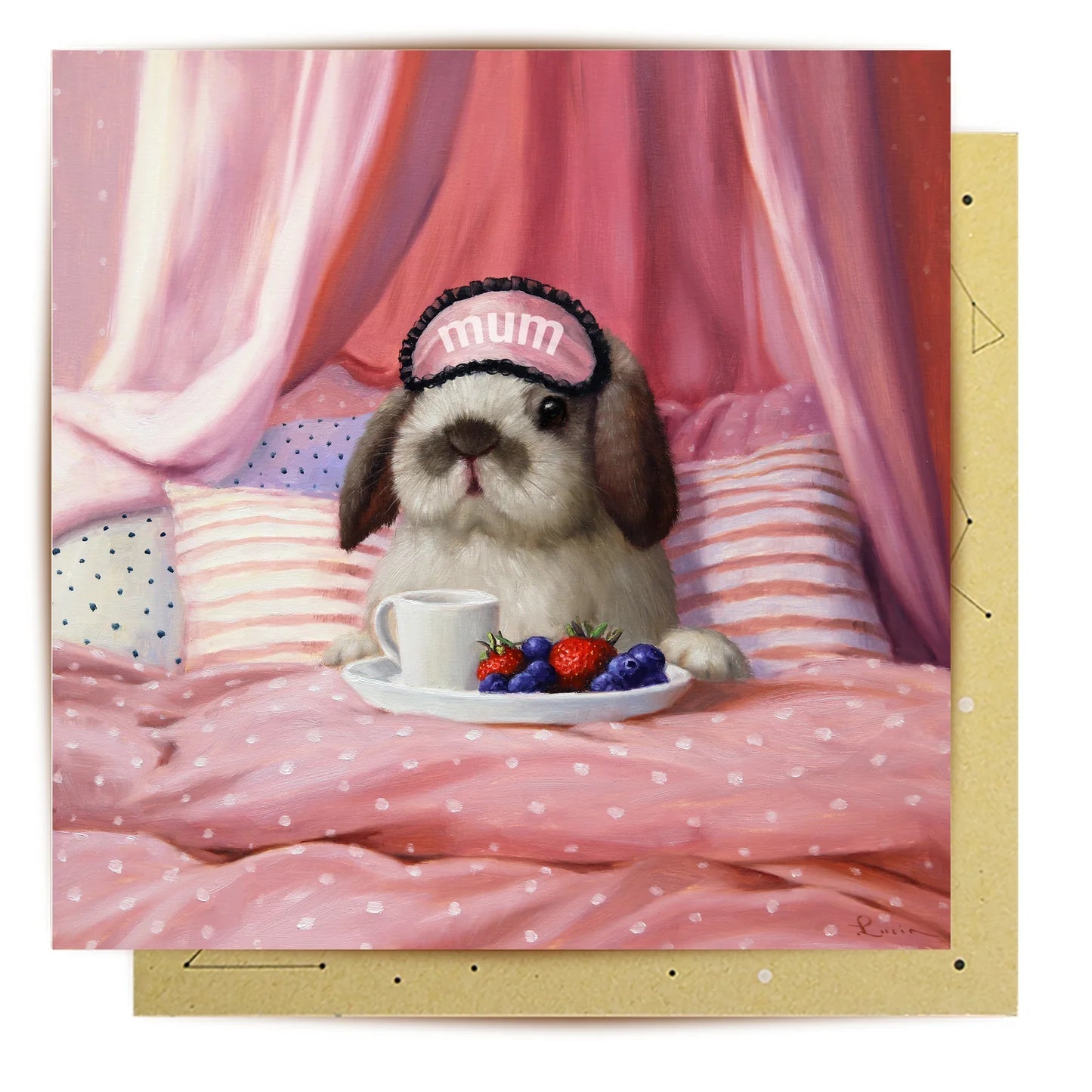 Rabbit Mum In Bed Greeting Card - Mu Shop