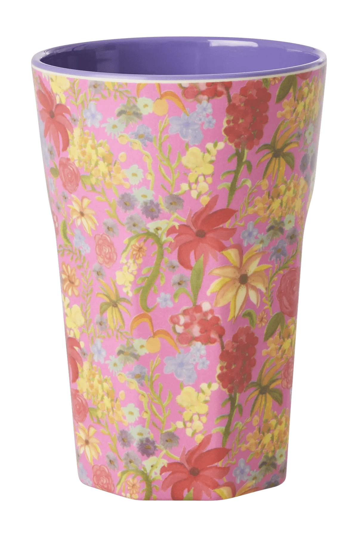 Red Swedish Flower Print - Tall Melamine Cup - Mu Shop