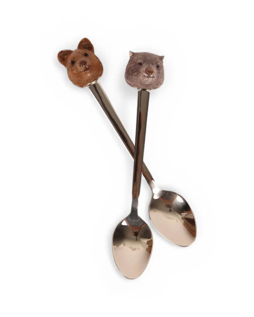 Resin Spoons Aussie Cuties Wombat & Quokka - Mu Shop