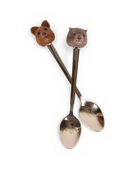 Resin Spoons Aussie Cuties Wombat & Quokka - Mu Shop