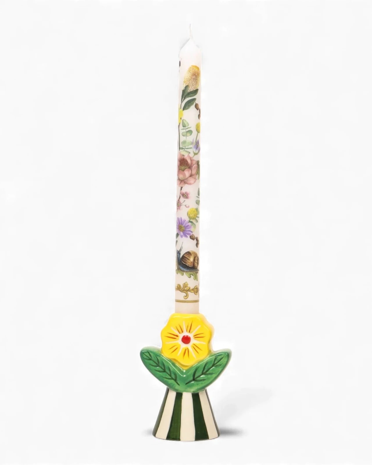 Retro Folk Stoneware Candle Holder - Mu Shop