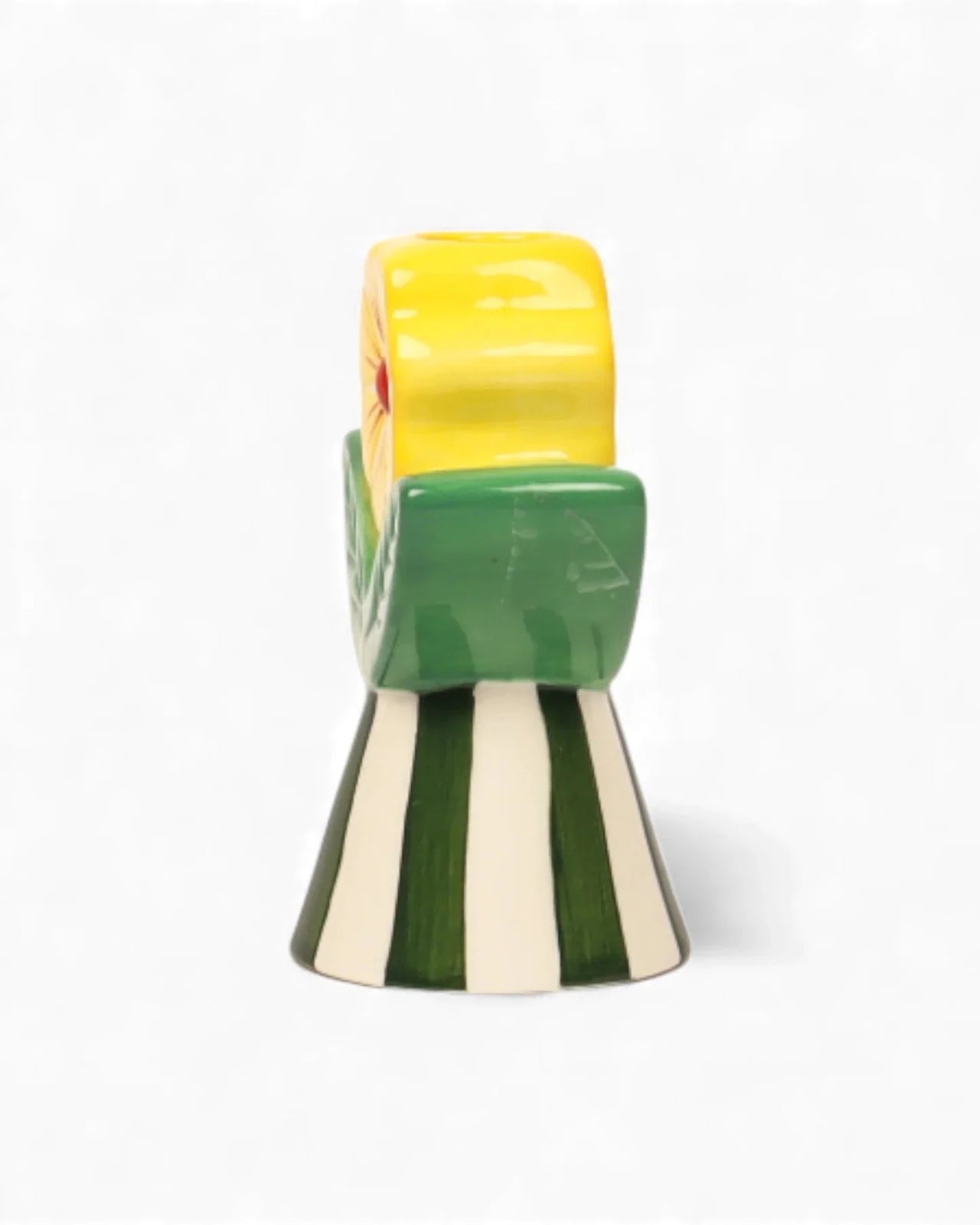 Retro Folk Stoneware Candle Holder - Mu Shop