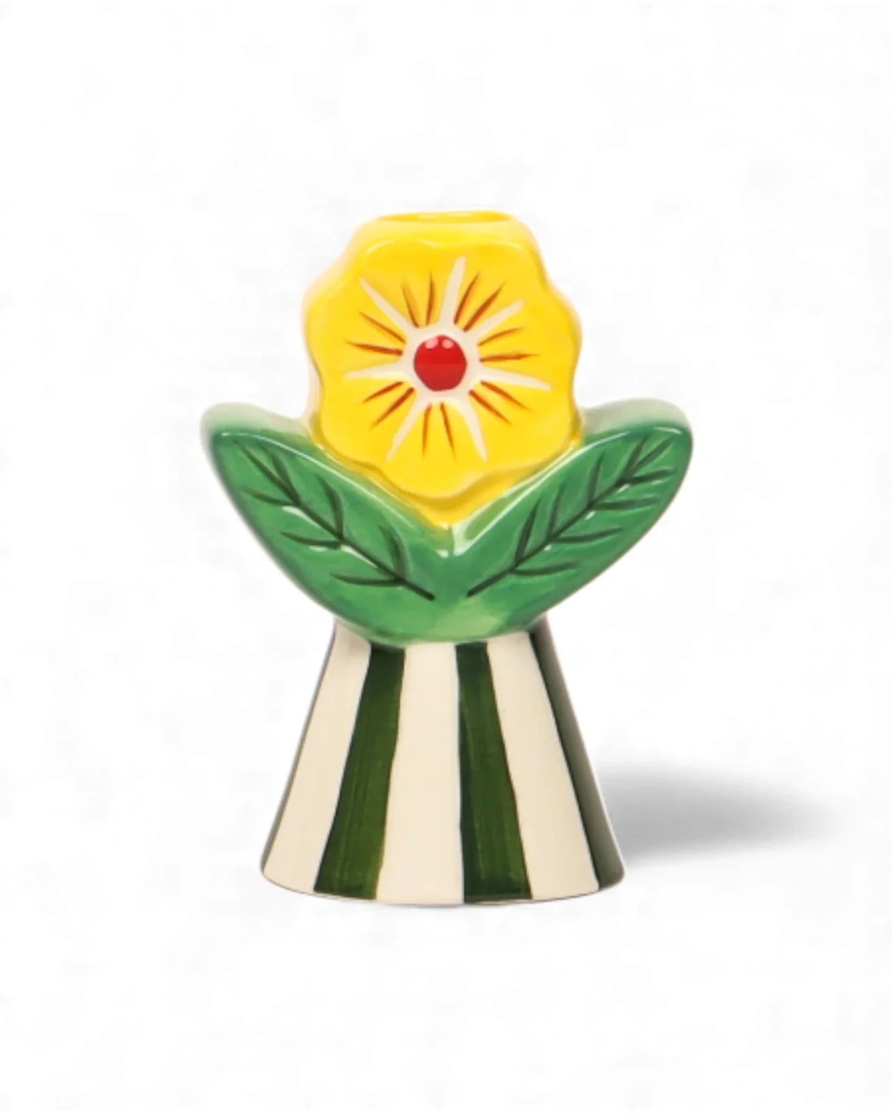 Retro Folk Stoneware Candle Holder - Mu Shop