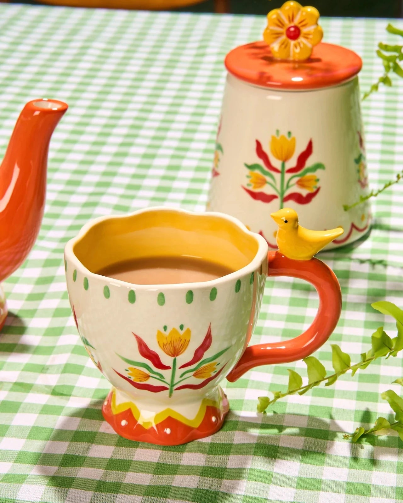 Retro Folk Stoneware Hand Painted Mug - Mu Shop