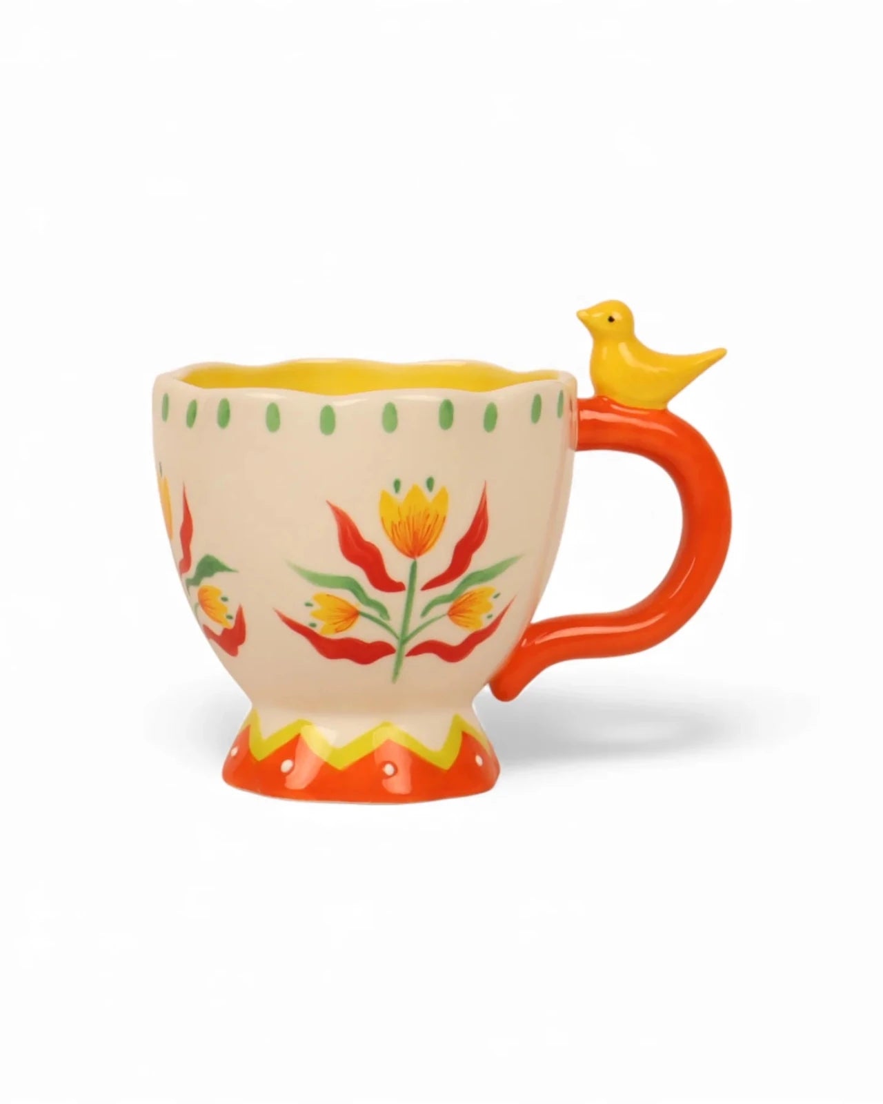 Retro Folk Stoneware Hand Painted Mug - Mu Shop