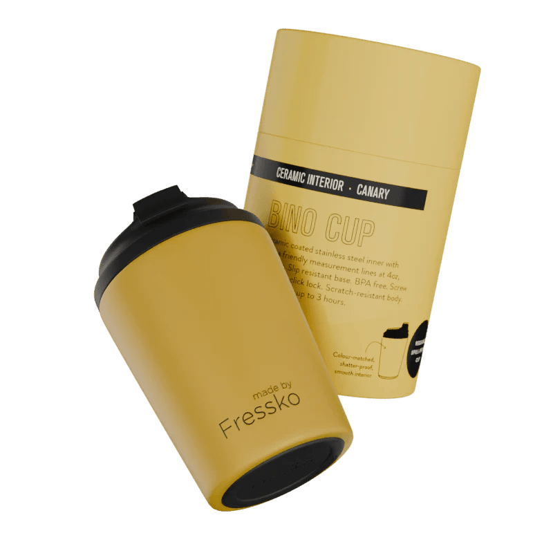 Reusable CERAMIC BINO Canary 227ml/8oz - Mu Shop