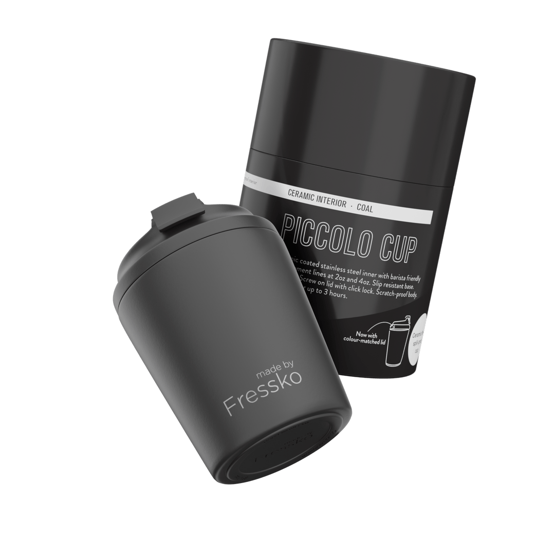 Reusable Coffee Cup - Piccolo Coal Ceramic 4oz - Mu Shop