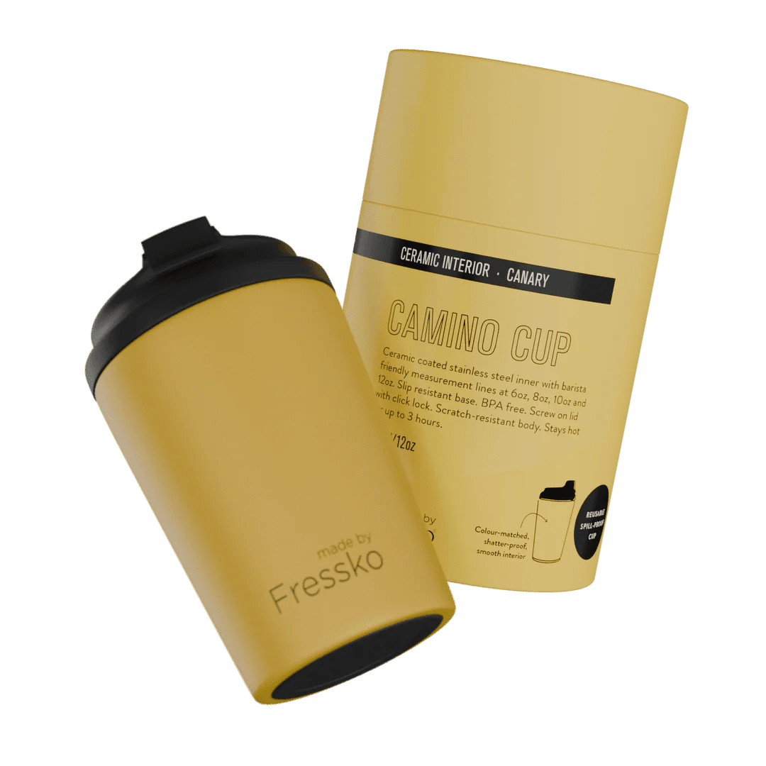 Reusable Cup Ceramic Camino Canary 12oz 350ml - Mu Shop