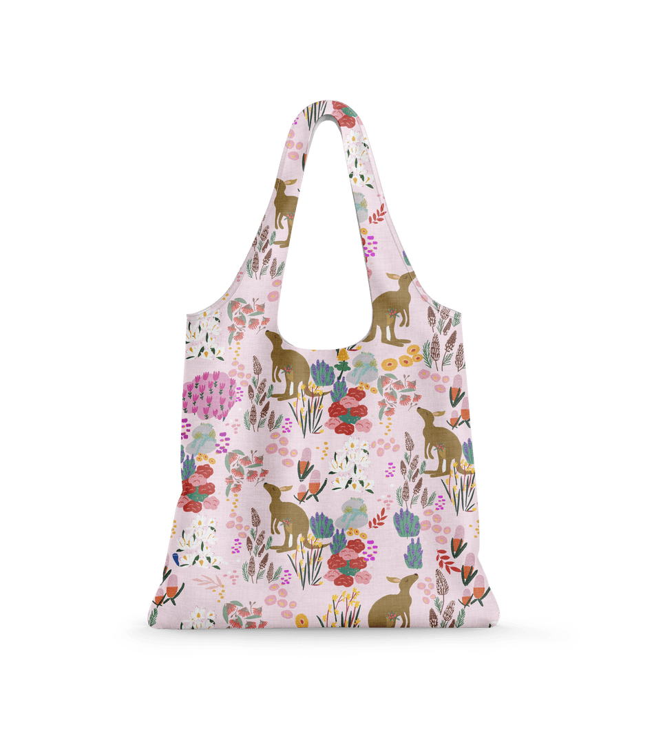 Reusable Shopping Bag - Pink Kangaroo - Mu Shop