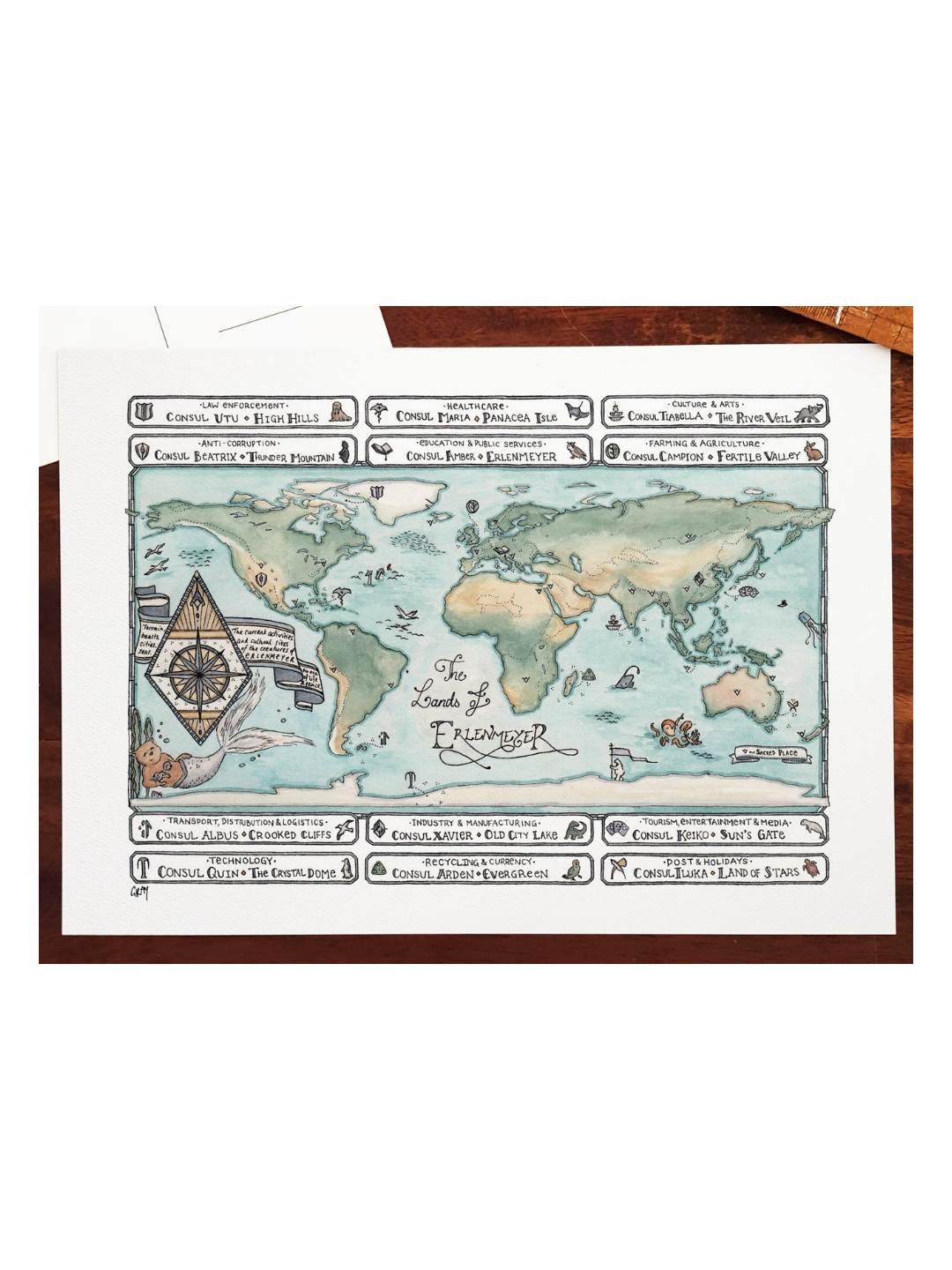 Lands of Erlenmeyer - A4 Art Print