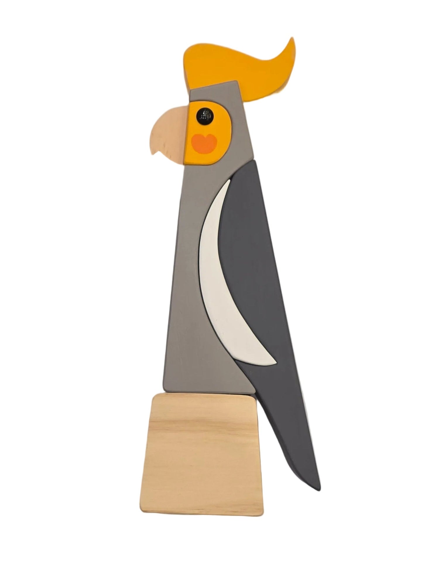 Abstract Bird Sitter Sculpture - Cockatiel