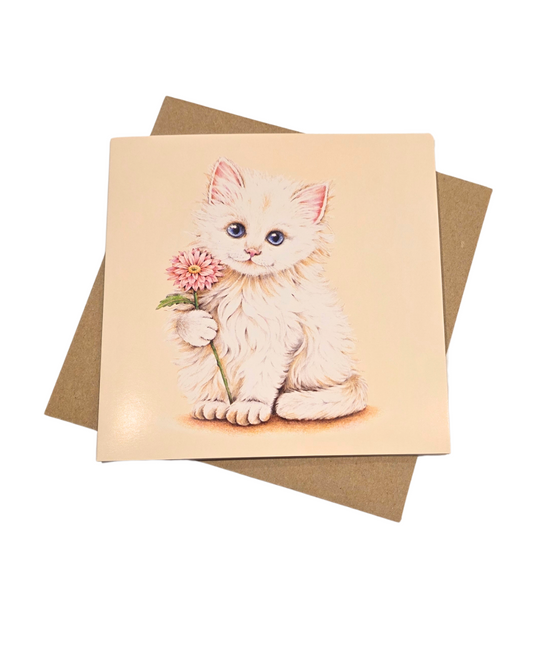 Snowdrop Powder Puff Fluff Greeting card