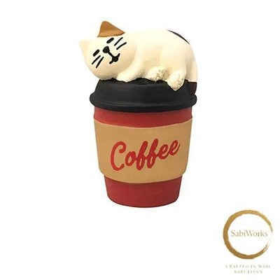 Warm Coffee Cat Figurine 4.4cm