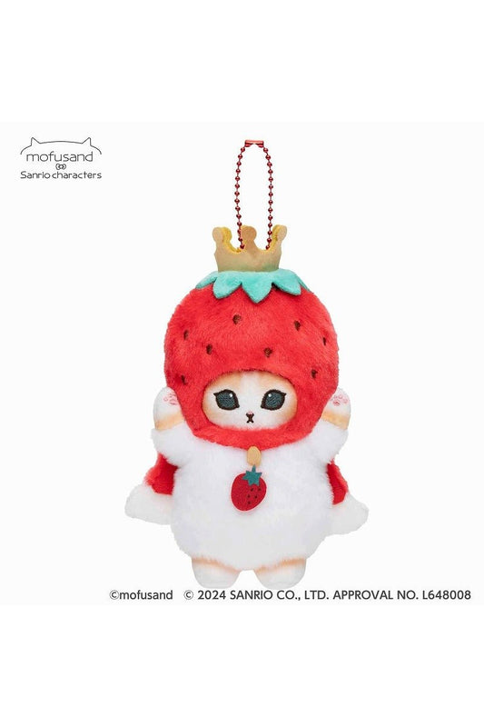 Sanrio × Mofusand Mascot Holder - Strawberry King - Mu Shop