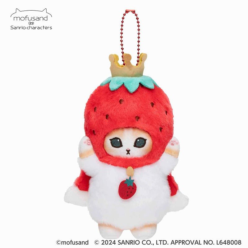 Sanrio × Mofusand Mascot Holder - Strawberry King - Mu Shop