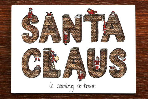 Santa Claus is Coming to Town - Christmas Card - Mu Shop