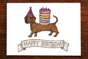 Sausage Dog Birthday - Birthday Card - Mu Shop