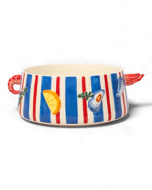 Seaview Stoneware Prawn Pot - Mu Shop