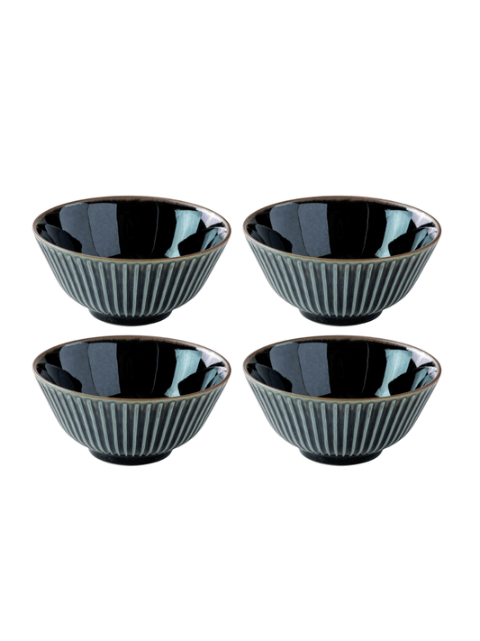 Sendan Midnight Blue Fine Porcelain Bowl 14cm Set of 4 - Mu Shop