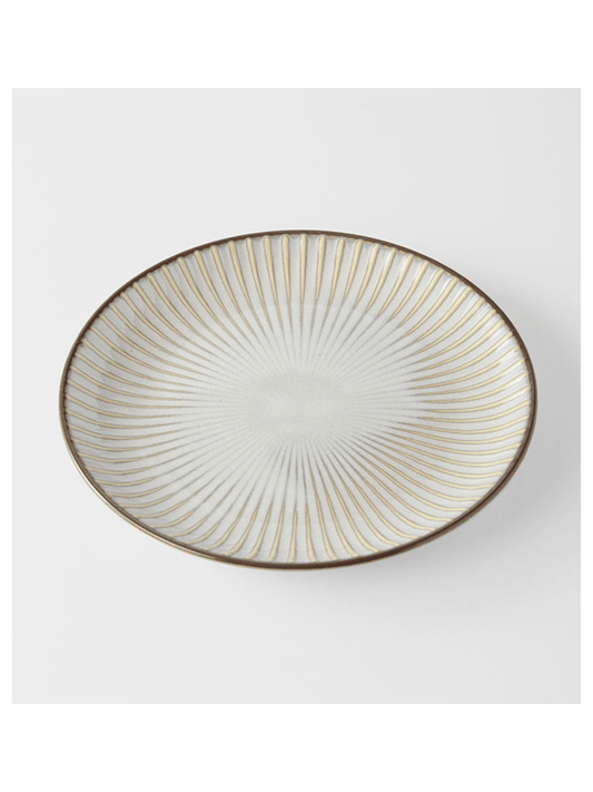 Sendan Vanilla Cream Fine Porcelain Plate 21cm (Single) - Mu Shop