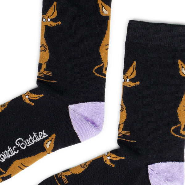 Sniff Happy Ladies Socks - Black - Mu Shop