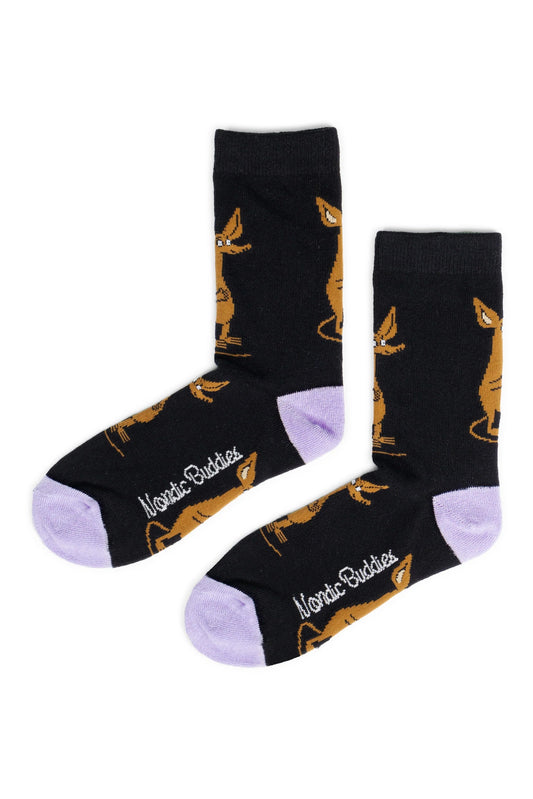 Sniff Happy Ladies Socks - Black - Mu Shop